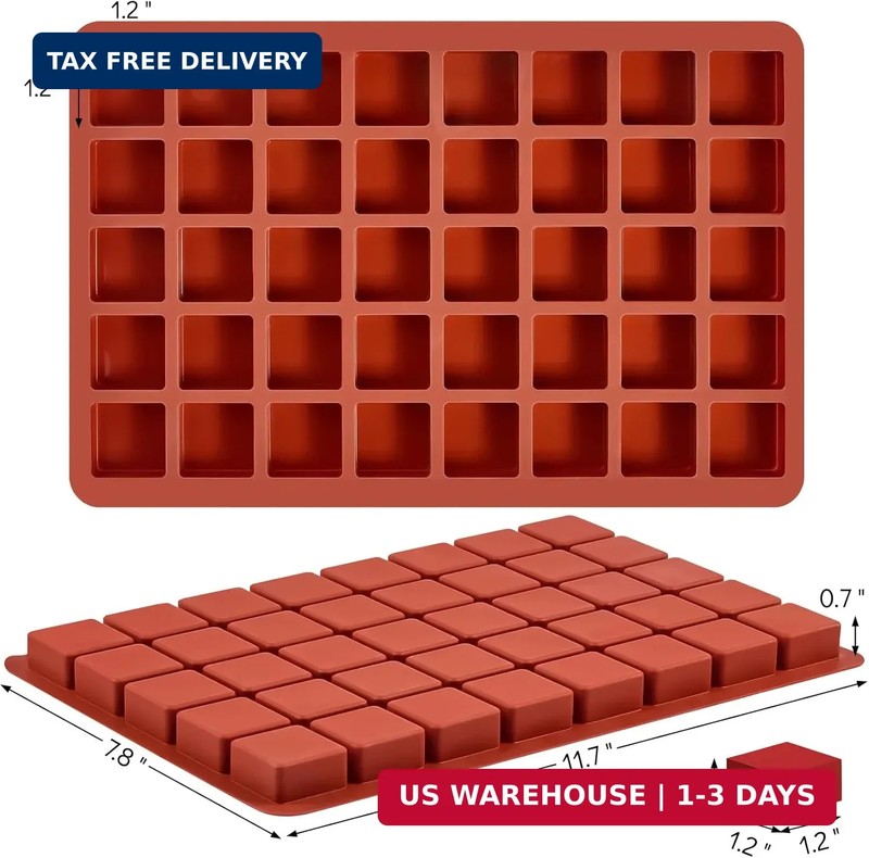 Puyeipt 2 Pack Square Silicone Chocolate Molds, 40-Cavity Candy Molds, Mini Ice gallery