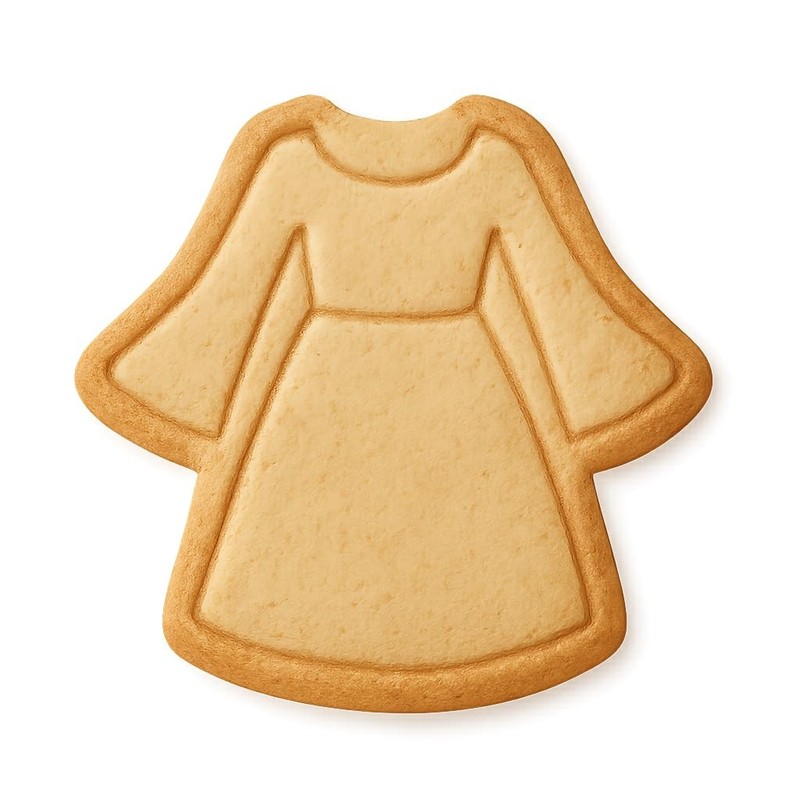 Bell Sleeve Dress Cookie Cutter & Stamp, Fondant & Clay Cutter – 4×3.9″