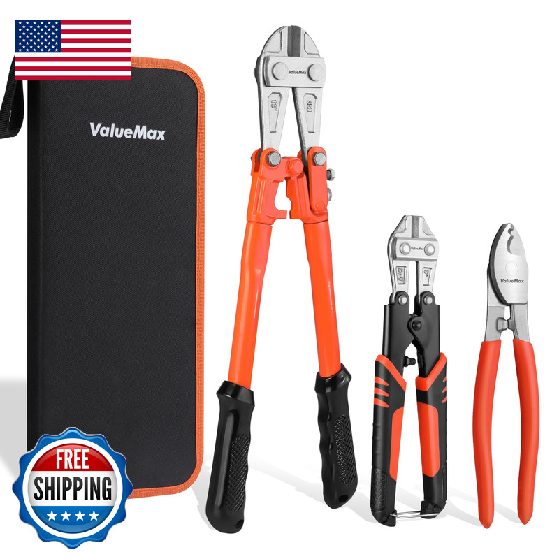 Valuemax Bolt Cutter Set 3-Piece Heavy Duty 14 And Mini 8 Cutters 8 Cable