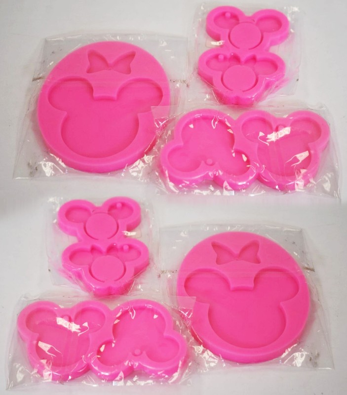 Assorted Cute Mouse Head Bow Silicone DIY Chocolate Decoration Set of 6