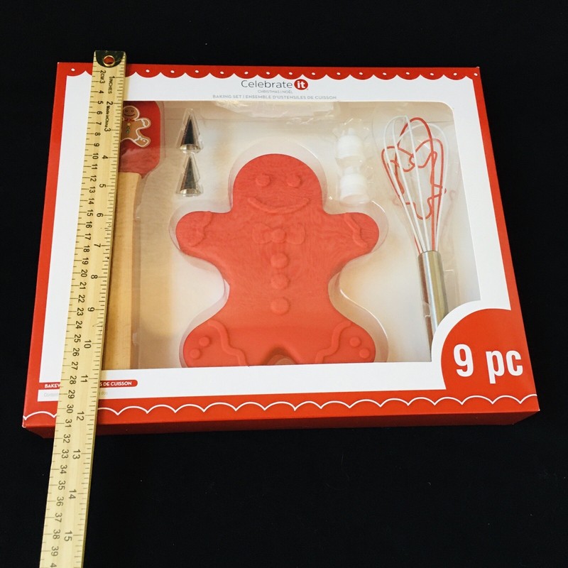 X'mas Gingerbread Bakeware Kit 9 Pc Silicone Cake Mold w Spatula, Whisk ..H-275 gallery
