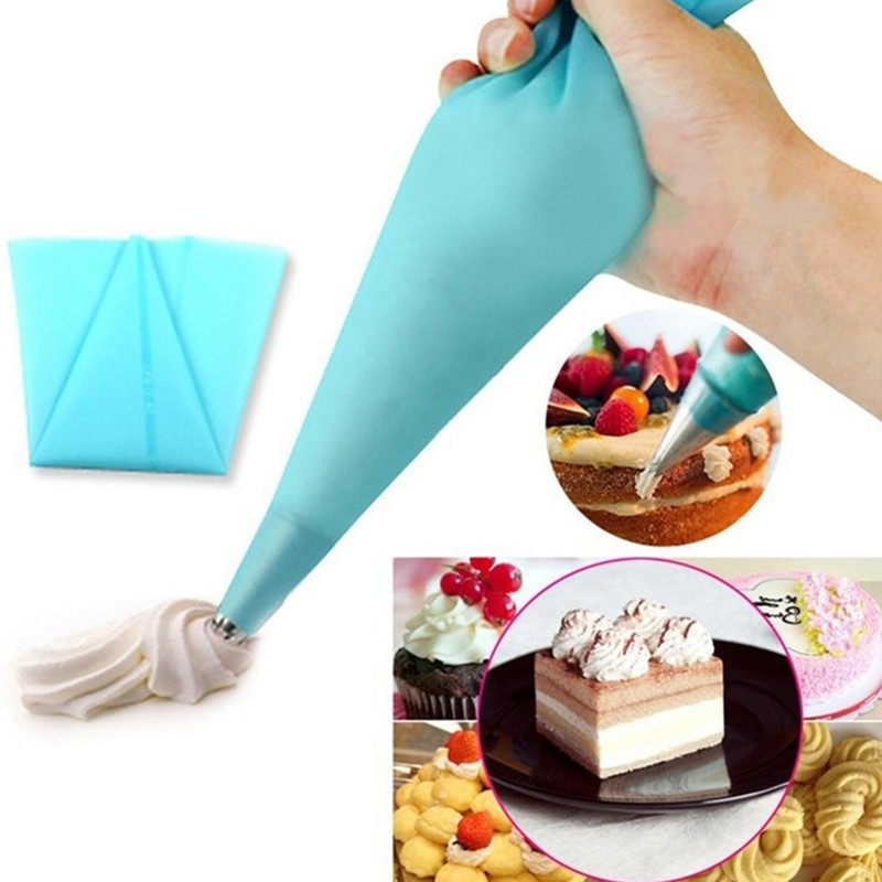 6 Pcs Reusable Silicone Pastry Bags Icing Piping Bags for Cupcake Decorating gallery