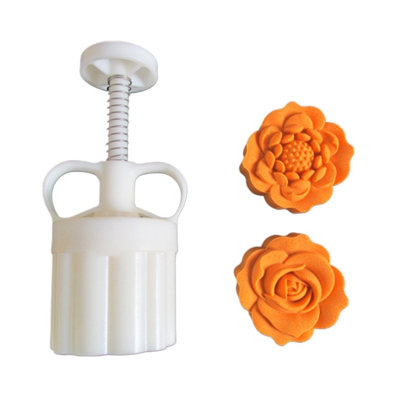 Moon Cake Mould Hand Pressure Cookies Cutter Smooth Exquisite Rose Lotus Shape gallery