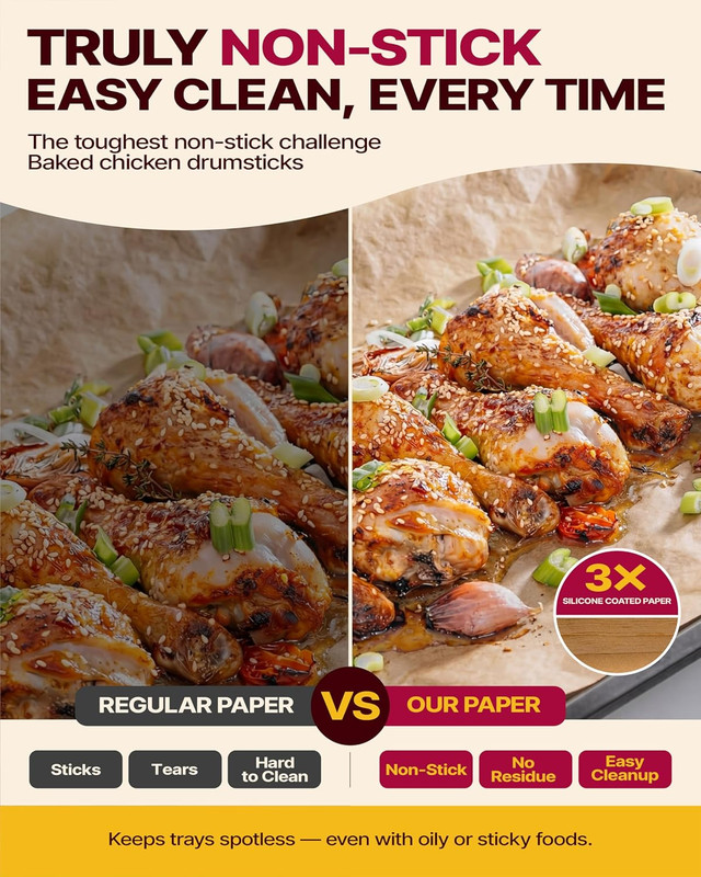 Katbite Parchment Paper Sheets Pop-Up 200 PCS, 12X16 Inches Precut Unbleached Ba gallery