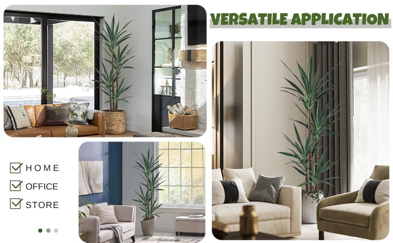 Roselywed Artificial Agave Plant 6Ft 60 4 Black Pot Realistic Tall Large Fake gallery