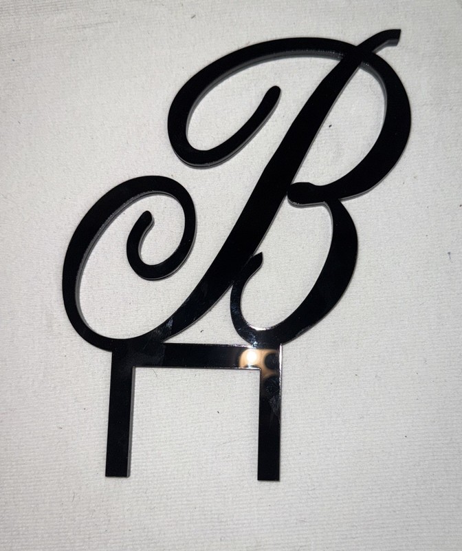 Black Letter B Cake Topper York Script Font 6 In / 1/4 In Thick gallery