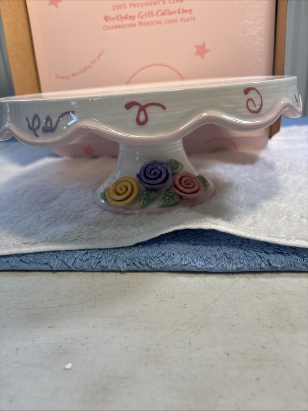 Celebration Pedestal Cake Plate 2005 Presidents Club Birthday Collection gallery