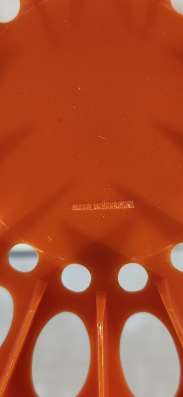 70's Cake Rack/Divider Orange Plastic Serving Plate 12 In Diameter Handles Retro gallery