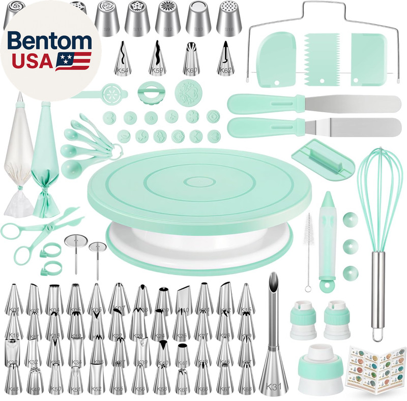 158Pcs Cake Decorating Kit, Baking Supplies Tools - Includes Cake Stand Turntabl gallery