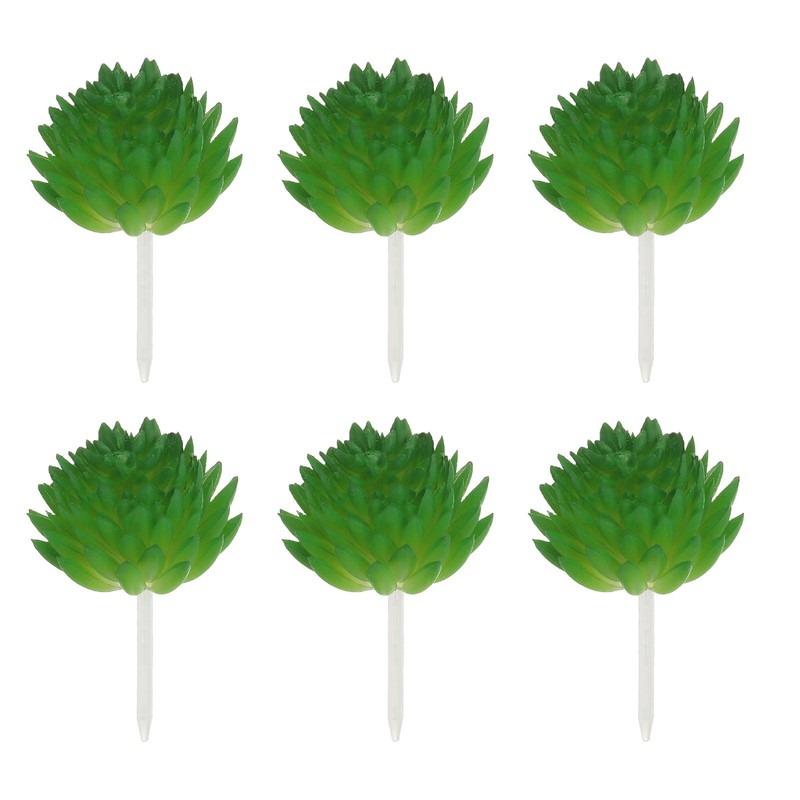 6Pcs Artificial Succulent Plants Fake Artificial Lotus Green