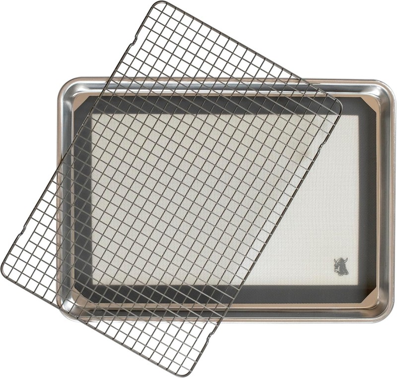 Naturals Half Sheet Pan Deluxe Silicone Liner & Cooling Rack Cookie/Roasting