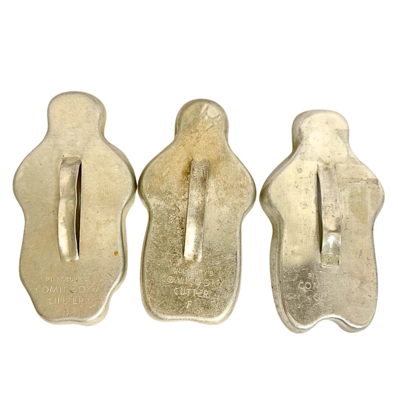 Vintage Pillsbury’s Comicooky Metal Gingerbread Man Cookie Cutters Set of 3