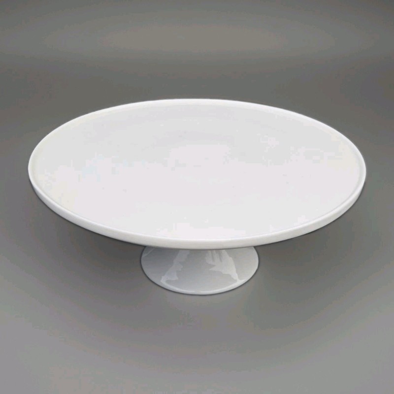 TableCraft 11.5" Ceramic Cake Stand White 4.5" Tall gallery