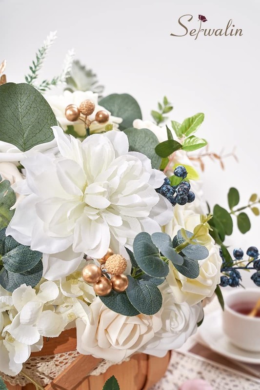 Serwalin Artificial Flowers Baby Shower Home Wedding Decor Bouquets gallery