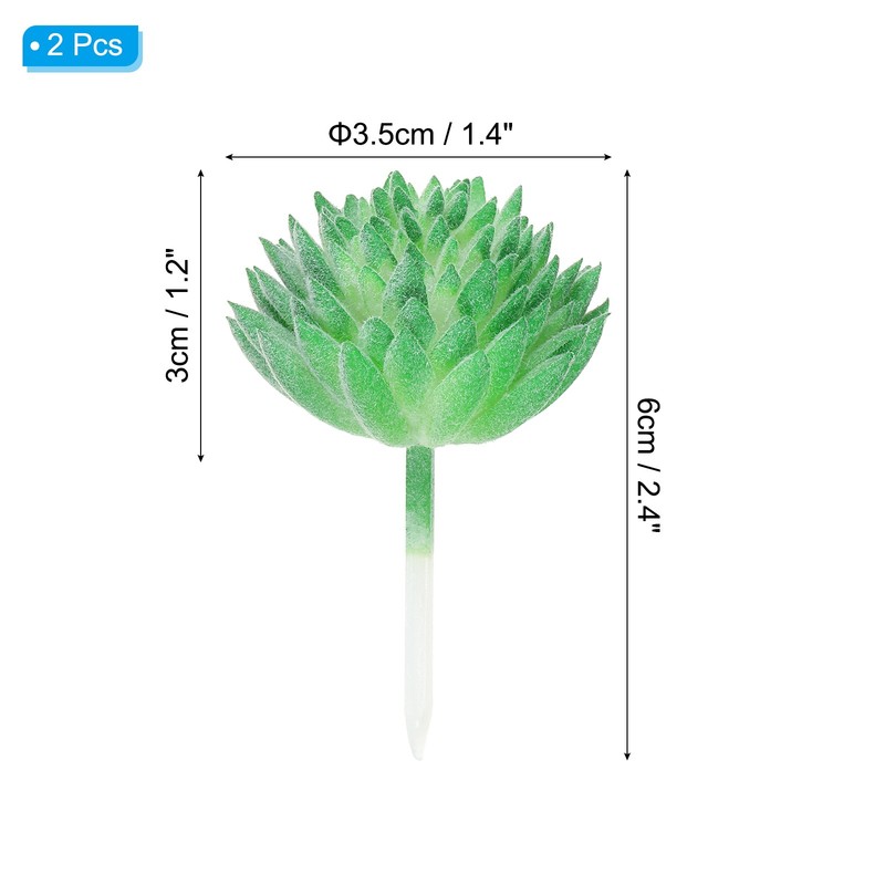 2Pcs Artificial Succulents Picks Faux Succulent Fake Succulent Plants Green gallery