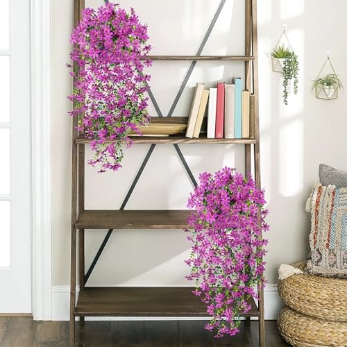 2 PCS Artificial Hanging Flowers Outdoor Spring Summer Decoration, B-purple gallery