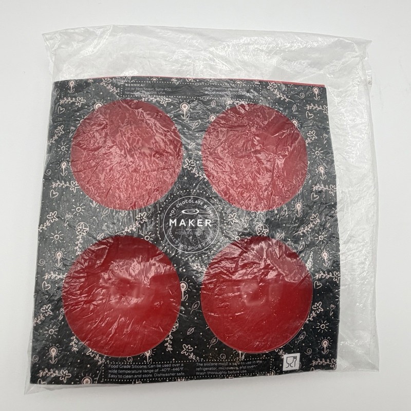 Hot Chocolate Bomb Maker Silicone Mold 4 Cavity 2 Inch Spheres BENNKAI