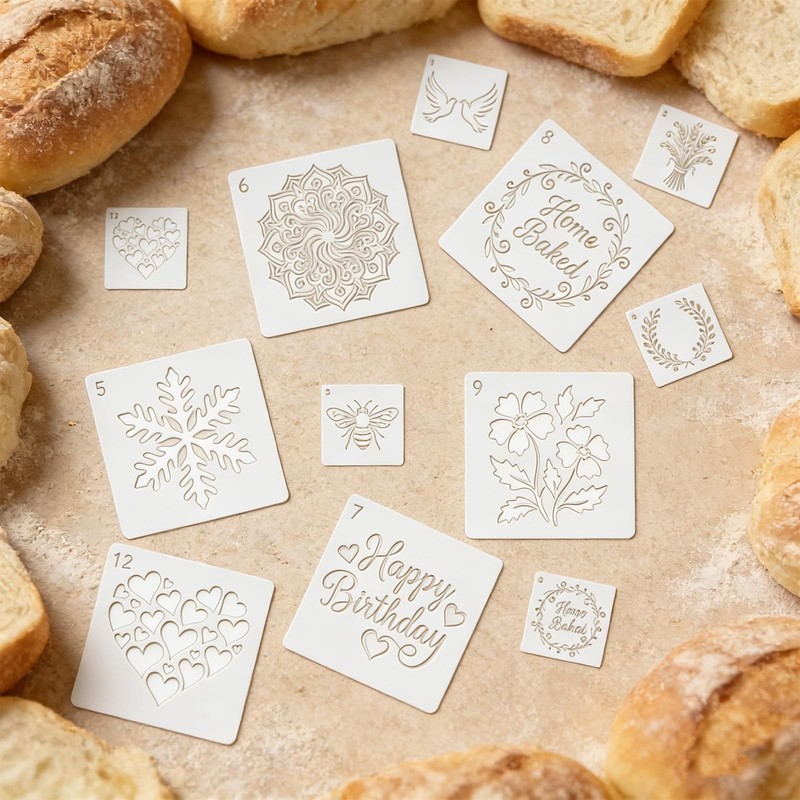 30Pcs Handmade Bread Template, Sourdough Stencils for Bread Sourdough Design ... gallery