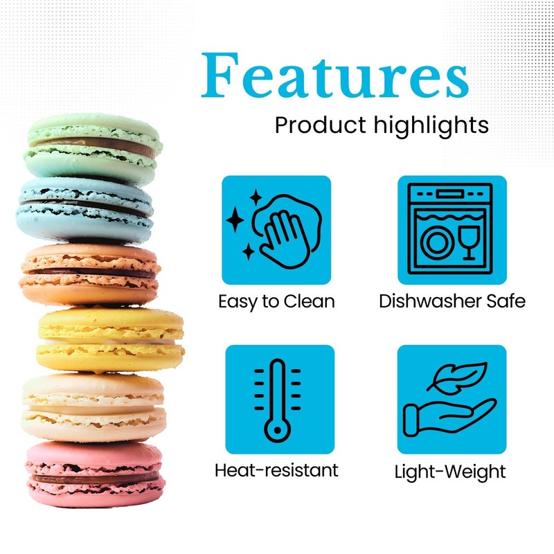 2x Silicone Macaron Baking Mat Reusable Baking Mat Dough Rolling Mat gallery