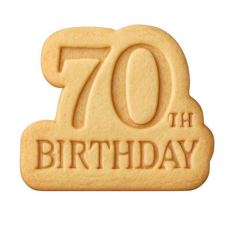 Classic 70th Birthday Cookie Cutter & Stamp, Fondant & Clay – 4×3.4