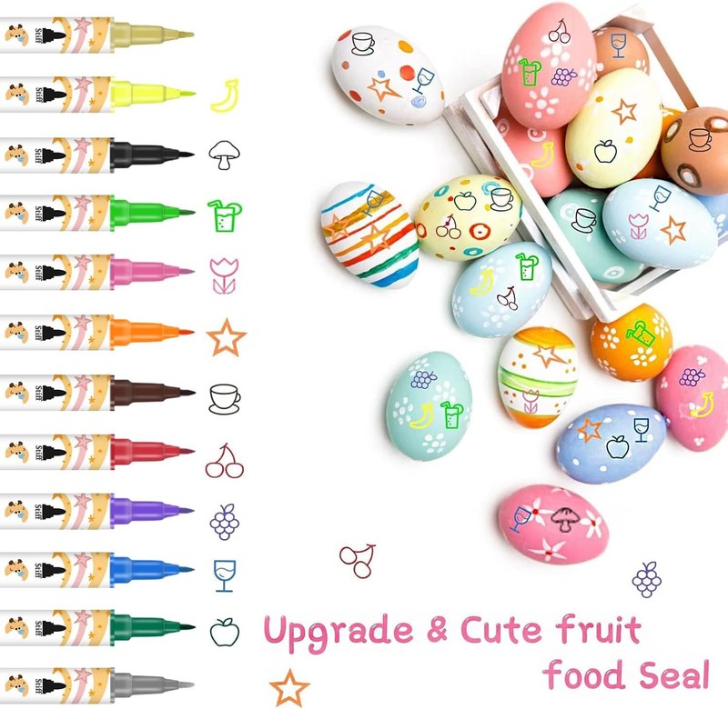 Edible Markers for Cookie Decorating,12Pcs Food Coloring Pens Double Side Food gallery