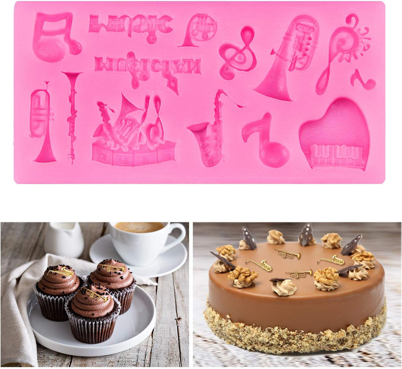 3 Pieces Music Note Fondant Mold Music Note Lace Mat Silicone Musical Candy Mold gallery