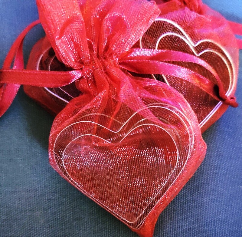 Lot of 3 Heart Shape Metal Cutouts
