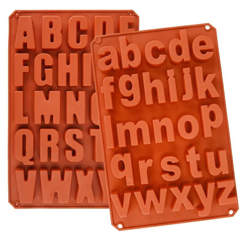 2 Pack Uppercase Letters Crayon Mold Lowercase Alphabet Chocolate Baking Mold…