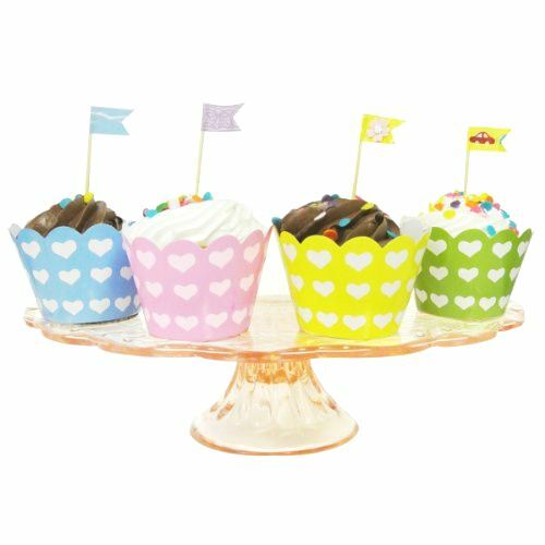 Wrapables Standard Size Hearts Cupcake Wrappers (Set of 20), Yellow gallery
