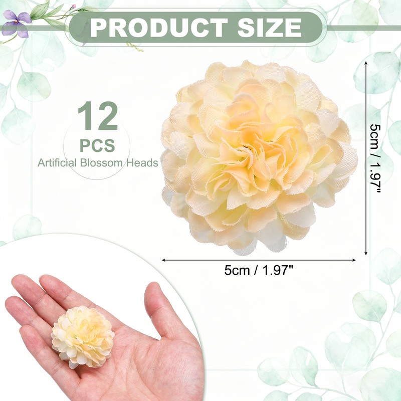 12Pcs 2"x2" Floating Flowers for Centerpieces, Light Beige gallery