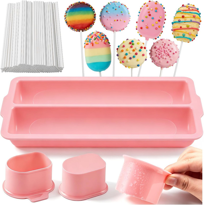 WDAHDHP Round Cake Pop Mold Set, Including 2Pcs Circle Cake Pop Cutter, 9 Inch T