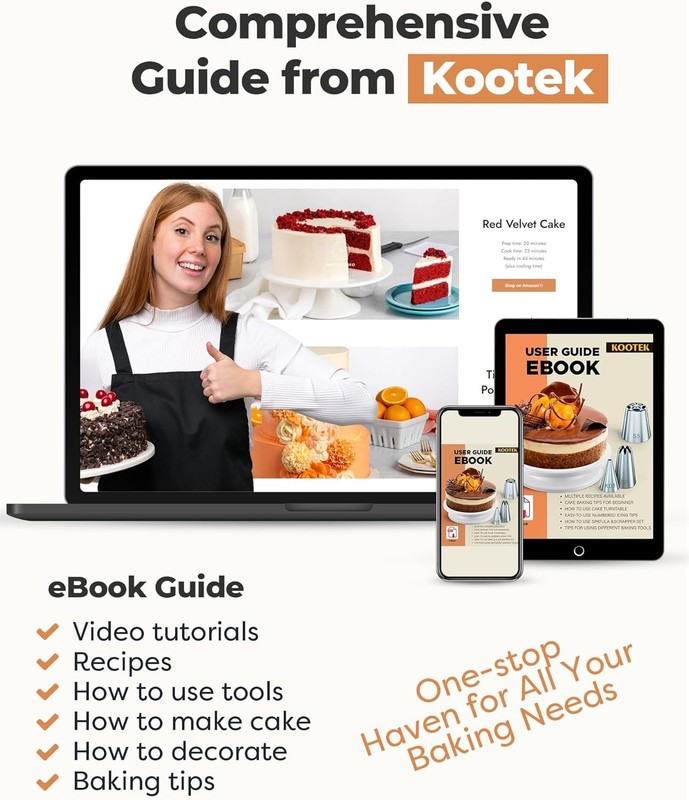 Kootek 71PCs Cake Decorating Kit with Turntable 12 Tips gallery