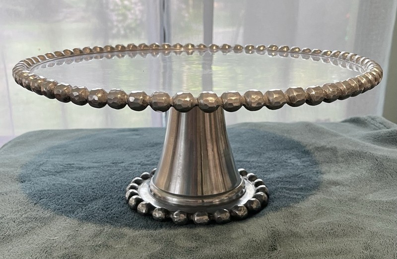 NICE VINTAGE ALUMINUM DESSERT/CAKE STAND!