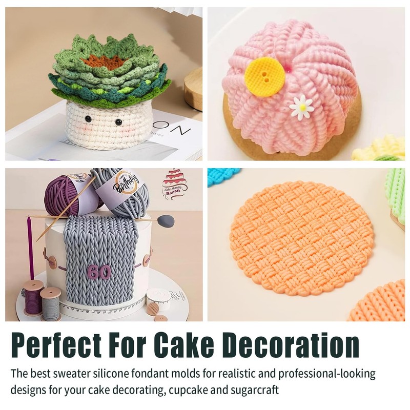 Sweater Texture Fondant Impression Mats Knit Fondant Embosser Texture Mats fo... gallery