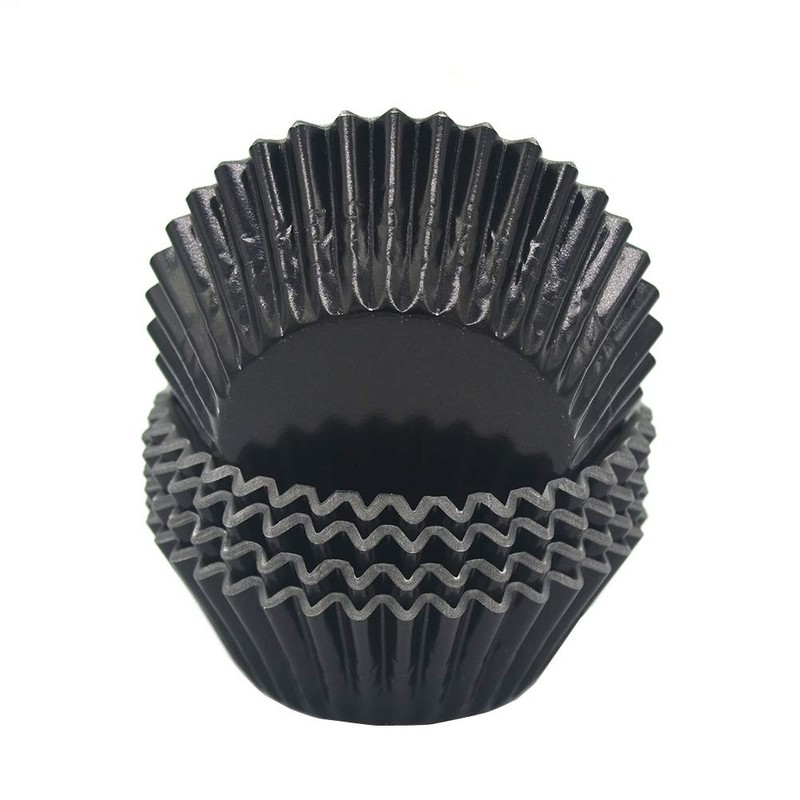 Standard Black Foil Cupcake Liners Muffin Baking Cups Party 100Count