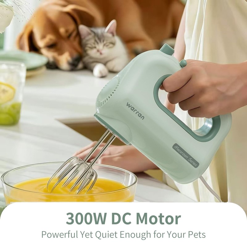 300W Compact Lightweight Hand Mixer, with Powerful Quiet DC Motor for Baking,... gallery