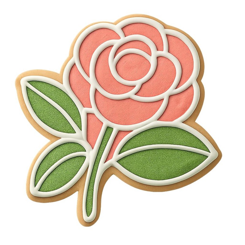 Camellia with Leaves Cookie Cutter & Stamp, Fondant & Clay - 4x3.6 gallery