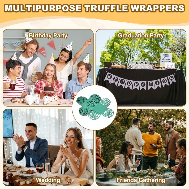 25PCS 4 Inch Truffle Wrappers for Wedding Birthday, Light Blue gallery