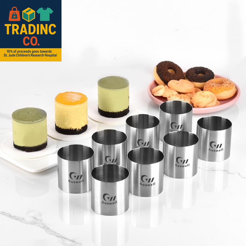 Cake Ring Mold 8 Pack Mini Mousse Mould Seamless Stainless Steel Cake Cutter for
