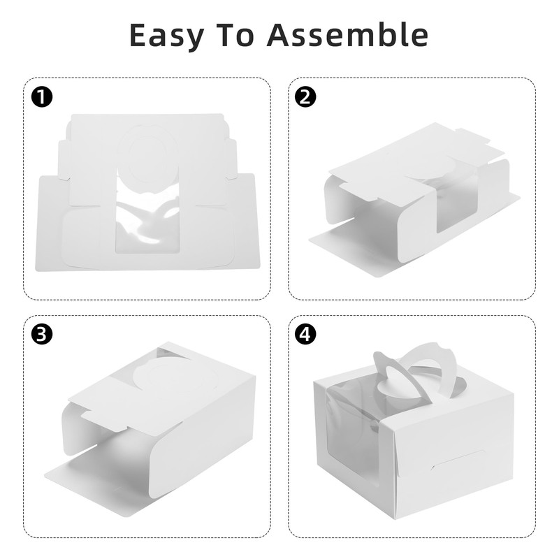 20pcs 6x6x4" Cake Boxes with Handle and window Cake Boards 20 Boxes & 20 Boar... gallery