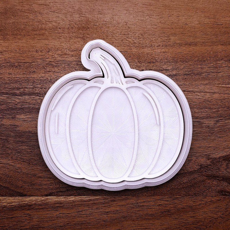 Pumpkin Cookie Cutter with Stamp – Halloween Baking Fondant Craft Mold