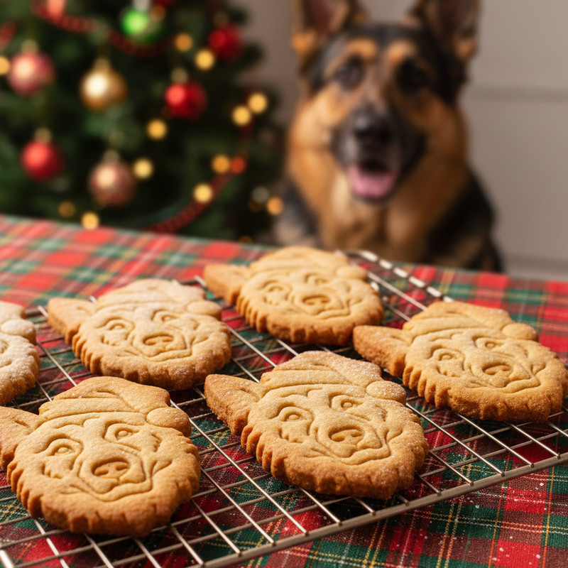 German Shepherd with Santa Hat Cookie Cutters Set - Christmas Alsatian dog treat gallery