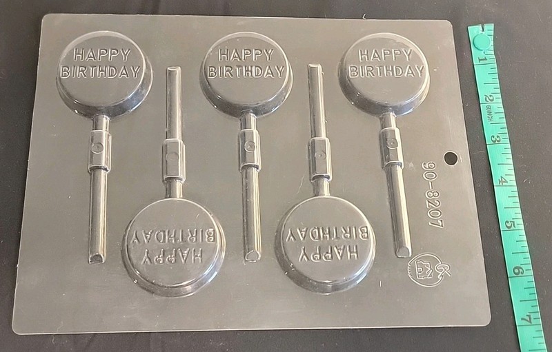 CK Man Woman Boy Girl Happy Birthday Round Candy Chocolate Lollipop Mold