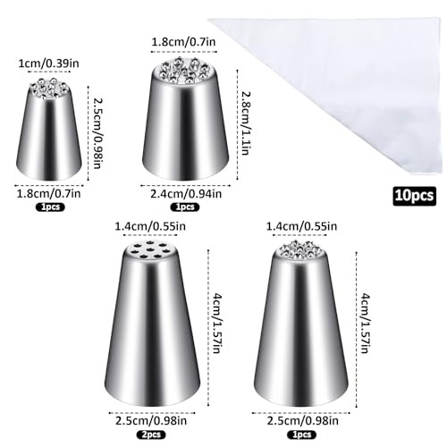 5 Pcs Grass Piping Tips for Cake Decorating, Stainless Steel Grass Icing Tips gallery