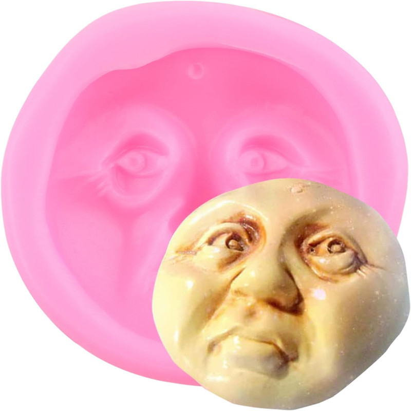 Moon Face Silicone Mold for Cake Decorating and Fondant Crafting