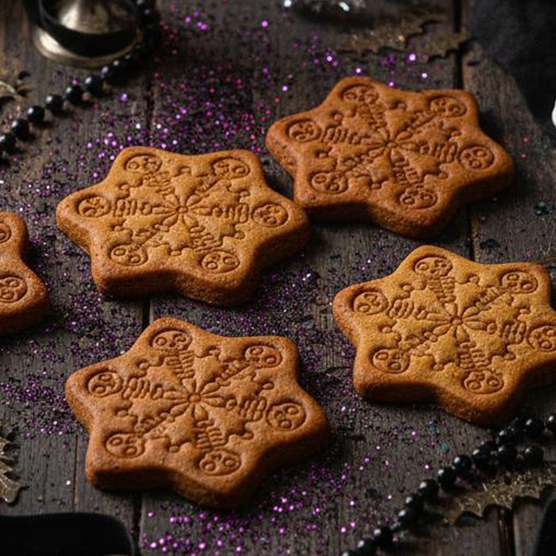 Dancing Skeleton Snowflake Cookie Cutter - Gothic Christmas xmas spooky winter gallery