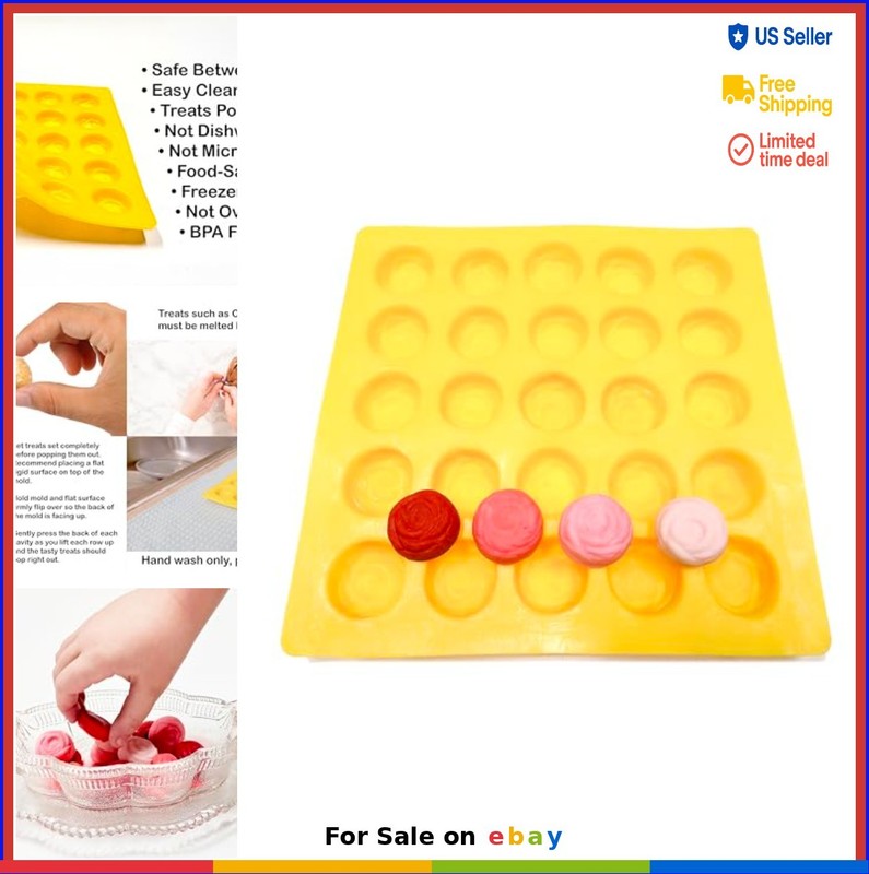 25 Cavity Silicone Mold for Chocolate Mints Fondant Gummy Fat Bombs Candy Soap