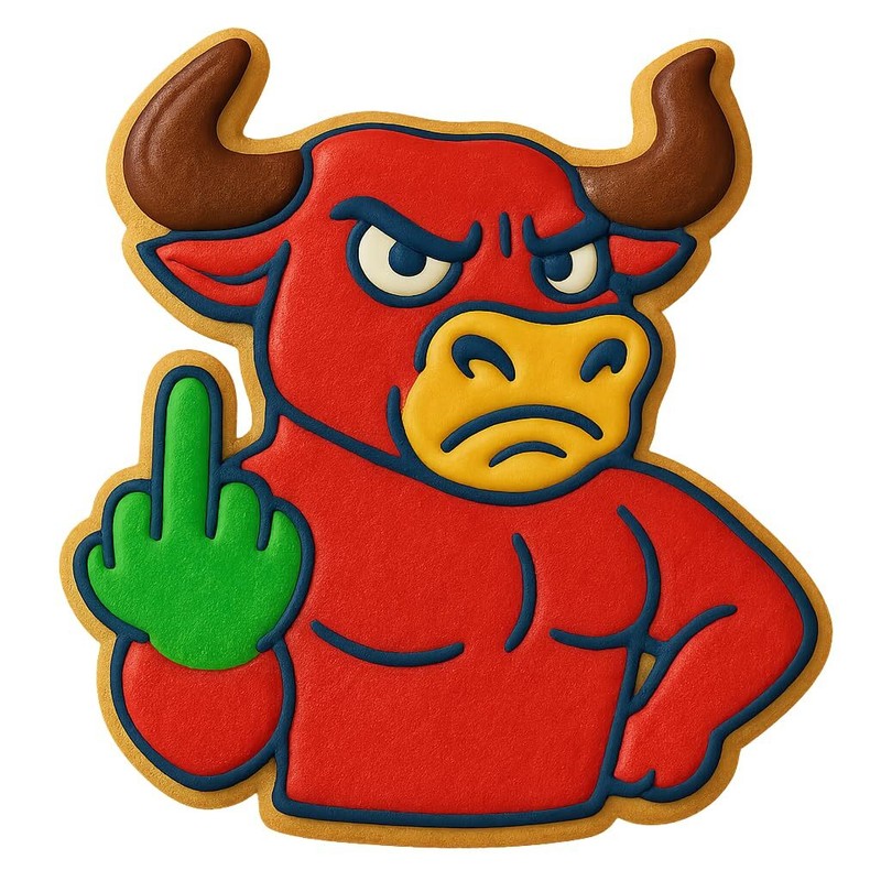 Angry Bull Middle Finger Cookie Cutter - 4x3.4"(Random Color) gallery