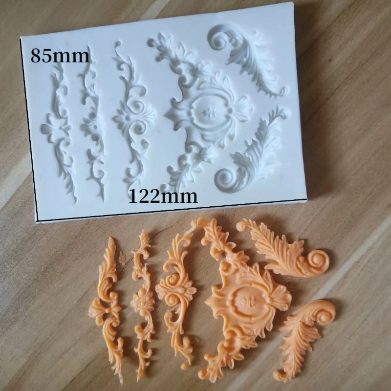 European vintage relief pattern silicone baking mold 3D Lace butterfly Totem... gallery