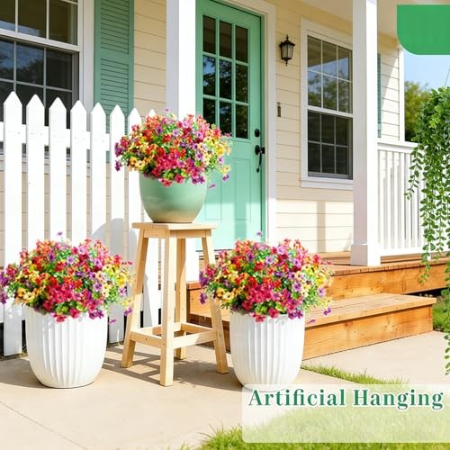 Artificial Flowers 12 Bundles, Faux Daisy and Eucalyptus Greenery Stems for Mix gallery